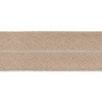 Baumwollschrägband / 20 mm / dkl. beige (10cm)