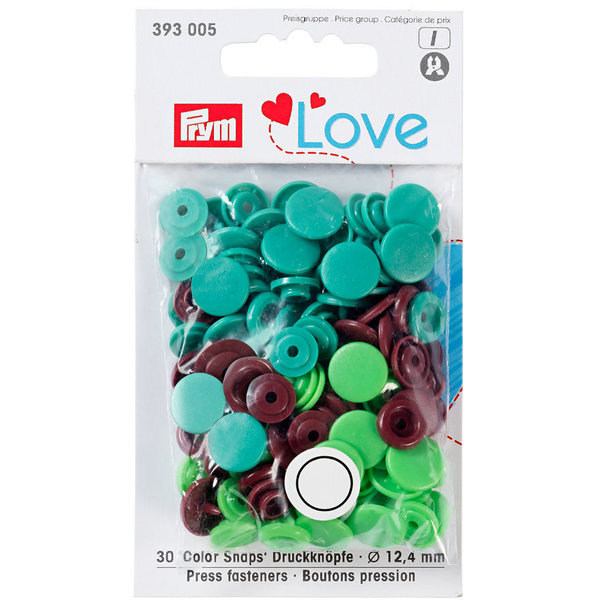 Druckknopf Color Snaps - Prym Love - 12,4mm - grün/hellgrün/braun