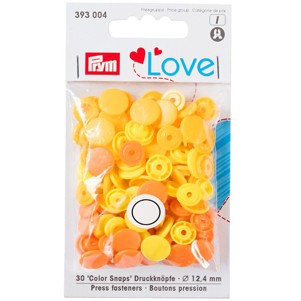Druckknopf Color Snaps - Prym Love - 12,4mm - gelb