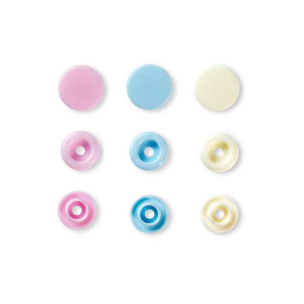 Druckknopf Color Snaps - Prym Love - 12,4mm - rosa/hellblau/perle