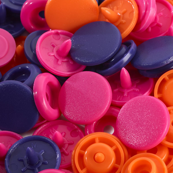 Druckknopf Color Snaps - Prym Love - 12,4mm - orange/pink/violett
