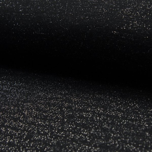 Bündchen - LUREX - schwarz silber (10cm)