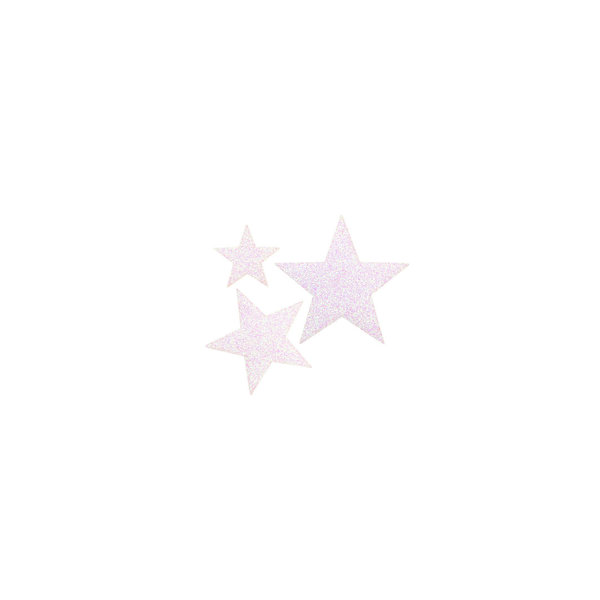 Prym Applikation - Sterne - selbstklebend/aufbügelbar - weiß/glänzend