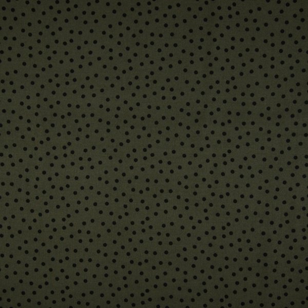 Viskose Twill Print - Small Dots - army (10cm)