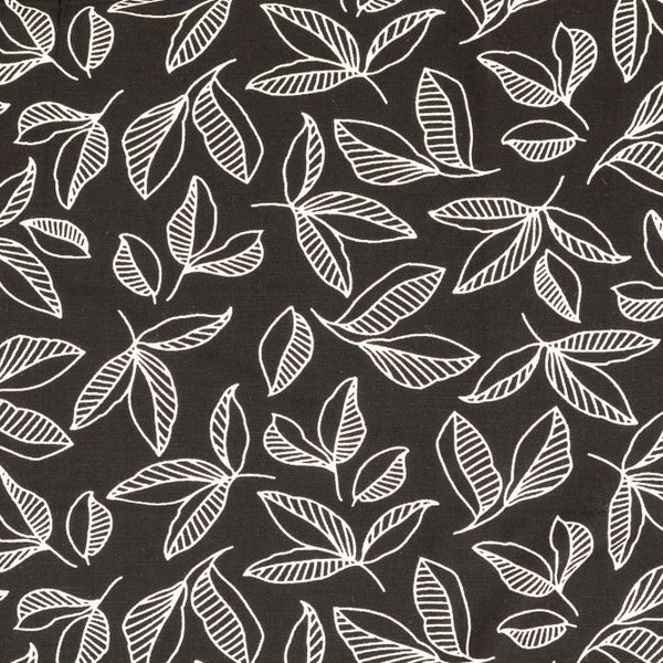 Viskose - Blätter - schwarz-weiß (10cm)