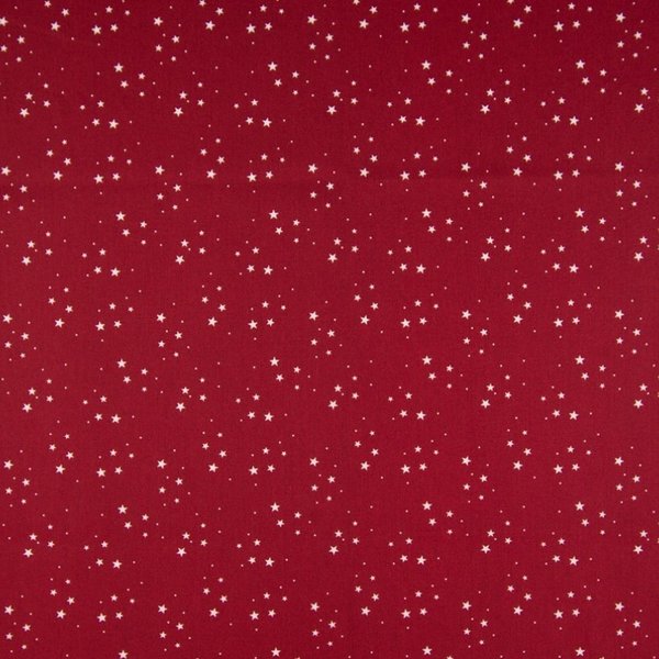 Poplin - Stars - deep red (10cm)
